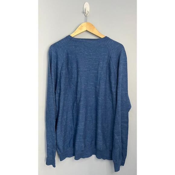 nwt J CREW outlet line mens sz XXL blue cotton crew neck classic sweater - Picture 2 of 3